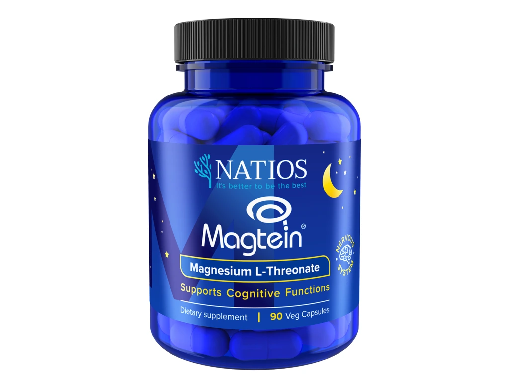 NATIOS Magtein, Magnesium L-threonate, 90 veganských kapslí 🌱