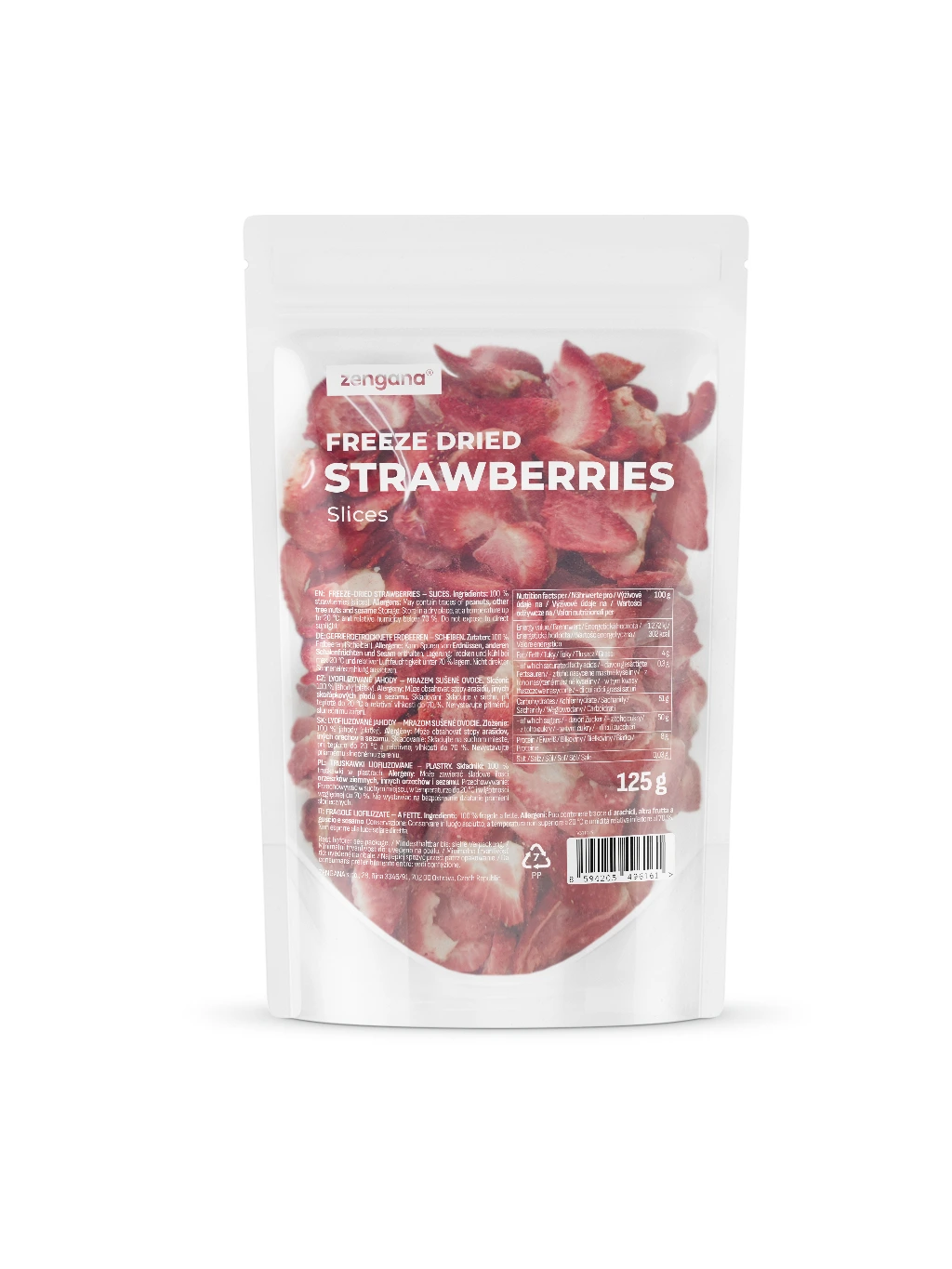 Zengana®, Jahody, Lyofilizované plátky XXL, 125g