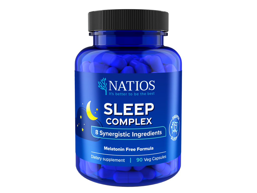 NATIOS Sleep Complex, Komplex 8 složek bez melatoninu, 90 veganských kapslí 🌱