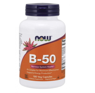 NOW Vitamin B-50 Complex, 100 rostlinných kapslí