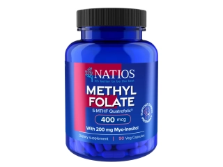 NATIOS Methyl Folate, Aktivní kyselina listová, 400 mcg, 90 veganských kapslí 🌱